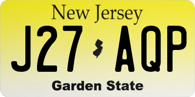 NJ license plate J27AQP