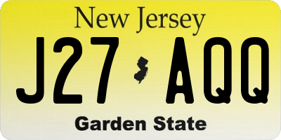 NJ license plate J27AQQ