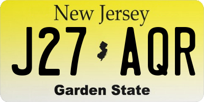 NJ license plate J27AQR