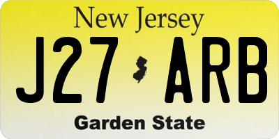 NJ license plate J27ARB