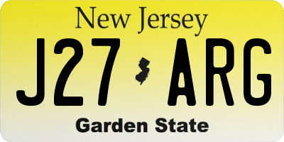 NJ license plate J27ARG