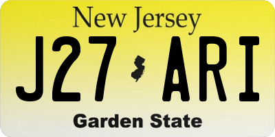NJ license plate J27ARI
