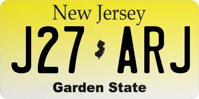 NJ license plate J27ARJ