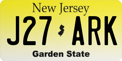 NJ license plate J27ARK