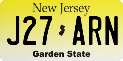 NJ license plate J27ARN