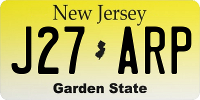 NJ license plate J27ARP