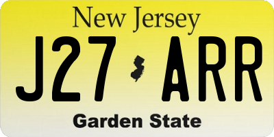 NJ license plate J27ARR