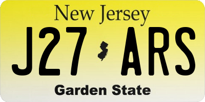 NJ license plate J27ARS