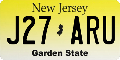 NJ license plate J27ARU