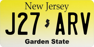 NJ license plate J27ARV