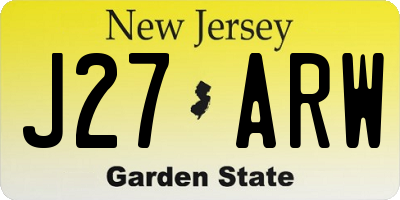 NJ license plate J27ARW