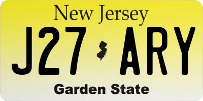 NJ license plate J27ARY