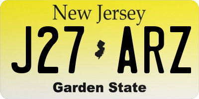 NJ license plate J27ARZ