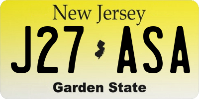 NJ license plate J27ASA