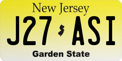 NJ license plate J27ASI