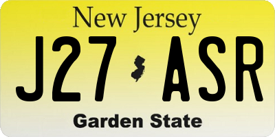 NJ license plate J27ASR