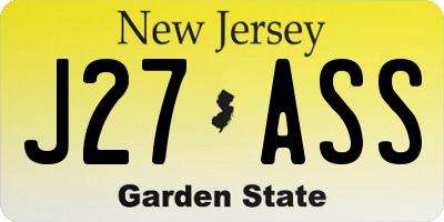 NJ license plate J27ASS