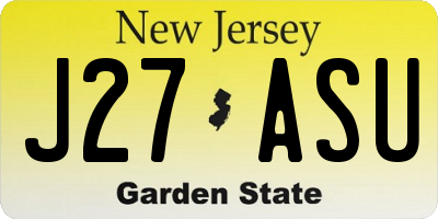 NJ license plate J27ASU