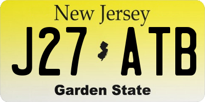 NJ license plate J27ATB