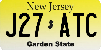 NJ license plate J27ATC