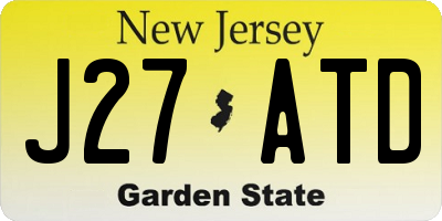 NJ license plate J27ATD