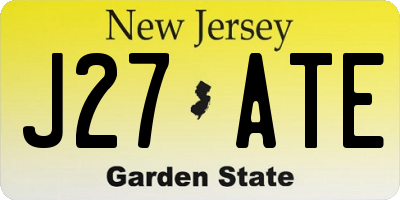 NJ license plate J27ATE