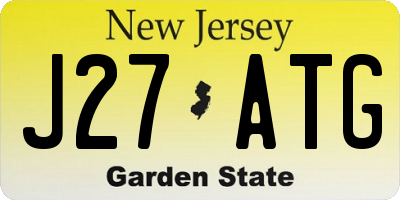 NJ license plate J27ATG