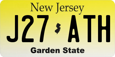 NJ license plate J27ATH