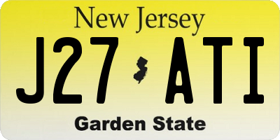 NJ license plate J27ATI