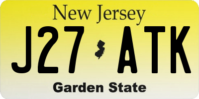 NJ license plate J27ATK