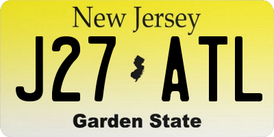 NJ license plate J27ATL