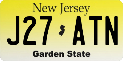 NJ license plate J27ATN