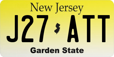 NJ license plate J27ATT
