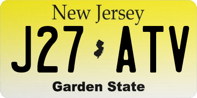NJ license plate J27ATV