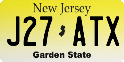NJ license plate J27ATX