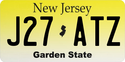 NJ license plate J27ATZ