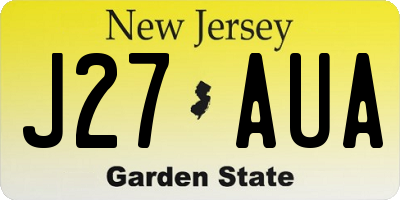 NJ license plate J27AUA