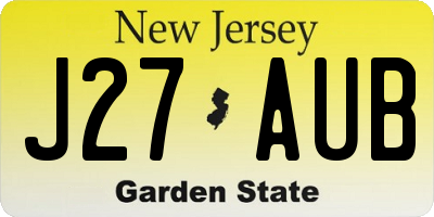 NJ license plate J27AUB