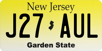 NJ license plate J27AUL