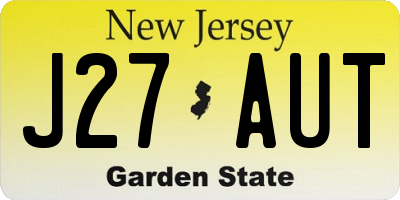 NJ license plate J27AUT