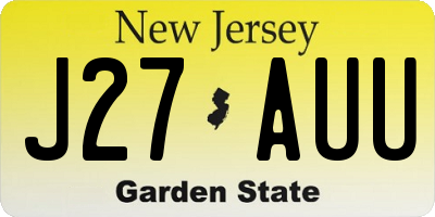 NJ license plate J27AUU