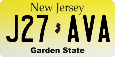 NJ license plate J27AVA