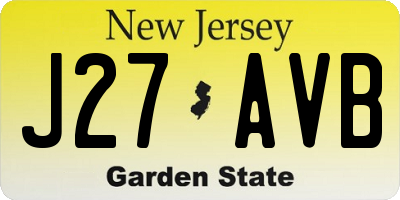 NJ license plate J27AVB