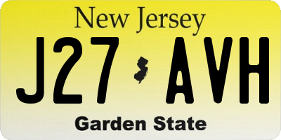 NJ license plate J27AVH