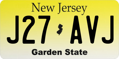 NJ license plate J27AVJ