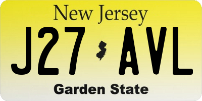 NJ license plate J27AVL