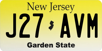 NJ license plate J27AVM