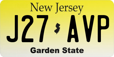 NJ license plate J27AVP