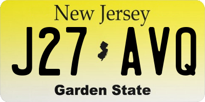 NJ license plate J27AVQ