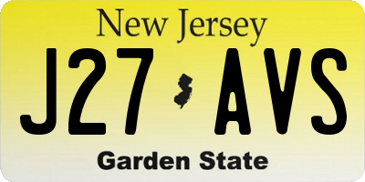 NJ license plate J27AVS
